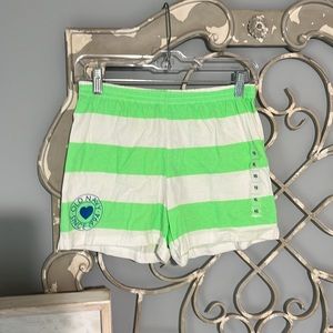 Girls shorts size 14 elastic waist lime green Striped New Old Navy